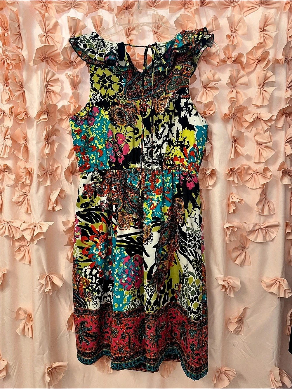 Beige by eci Multicolor Paisley Maxi Dress Size 6